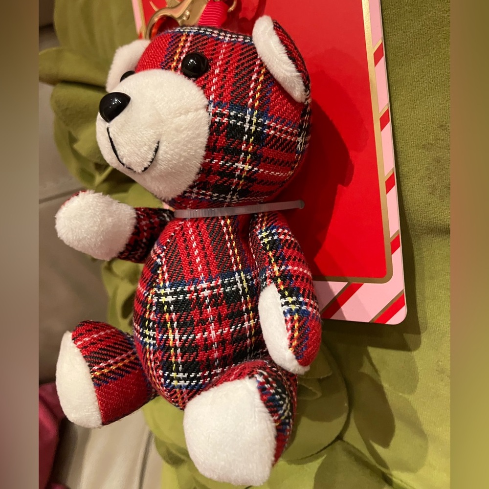 Piper K Red Plaid Bear Keychain - Picture 4 of 5